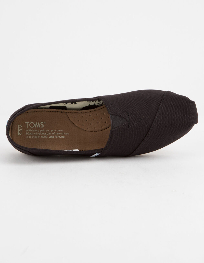 TOMS Black Canvas Womens Classic Slip-Ons image number 2