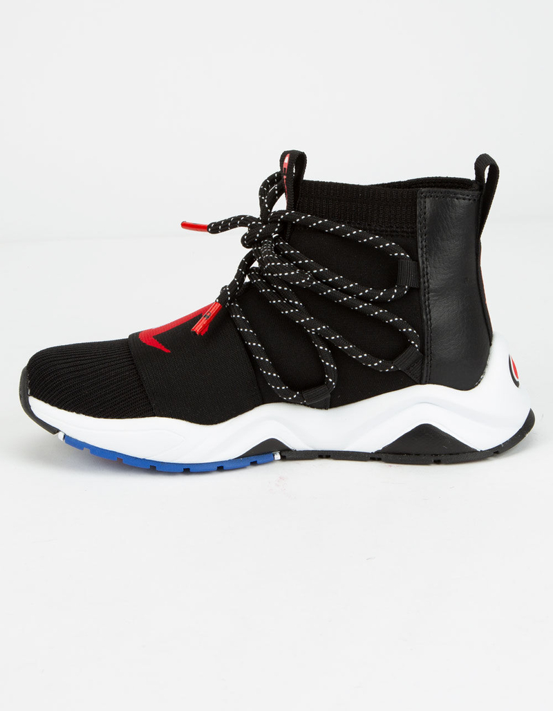 CHAMPION Rally Hype Mid Black Boys Shoes image number 2
