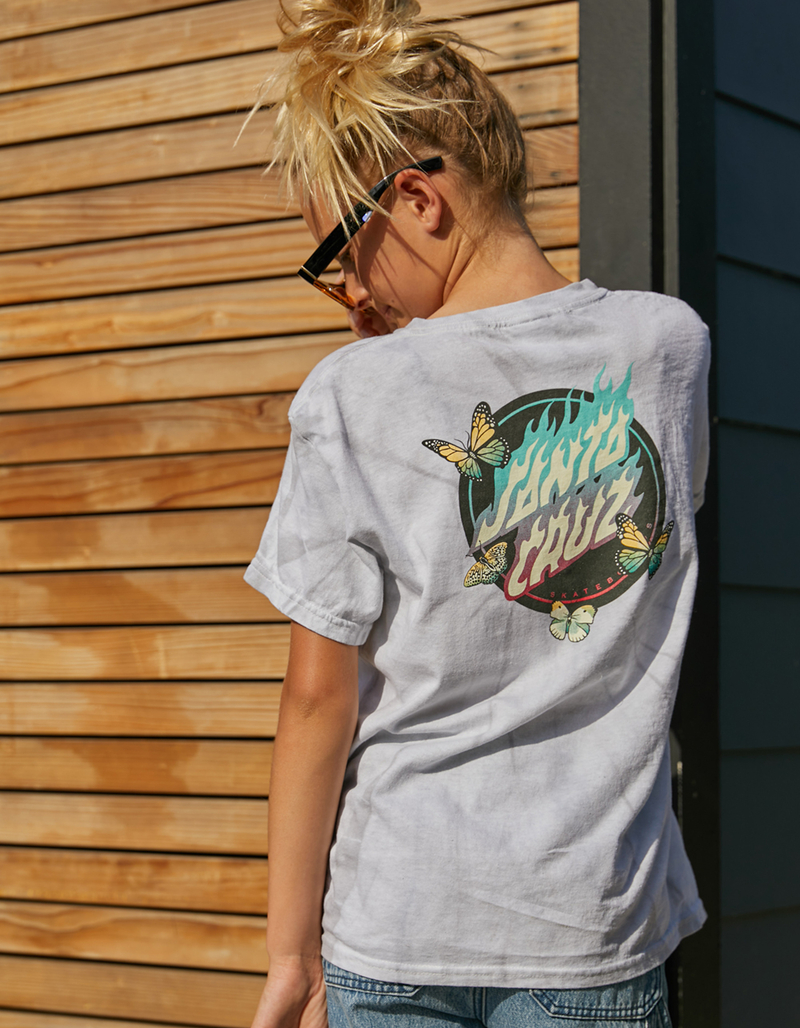 SANTA CRUZ Flamed Butterfly Dot Girls Tee image number 0