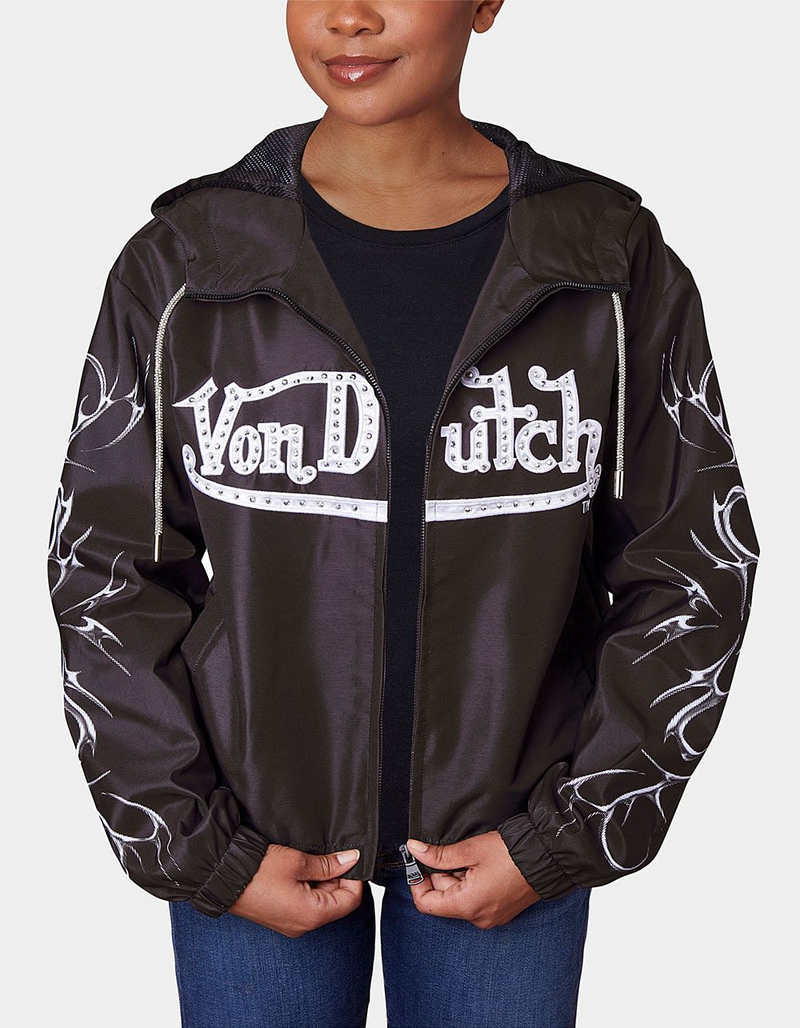 VON DUTCH Taslon Crystal Womens Zip Jacket image number 1