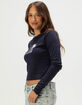 FULL TILT Plumeria Wave Womens Long Sleeve Baby Tee image number 3