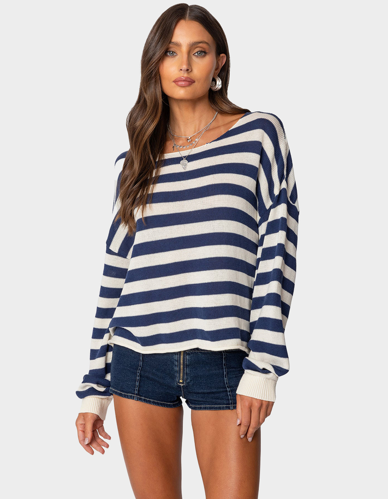 EDIKTED Anney Oversized Striped Sweater image number 0