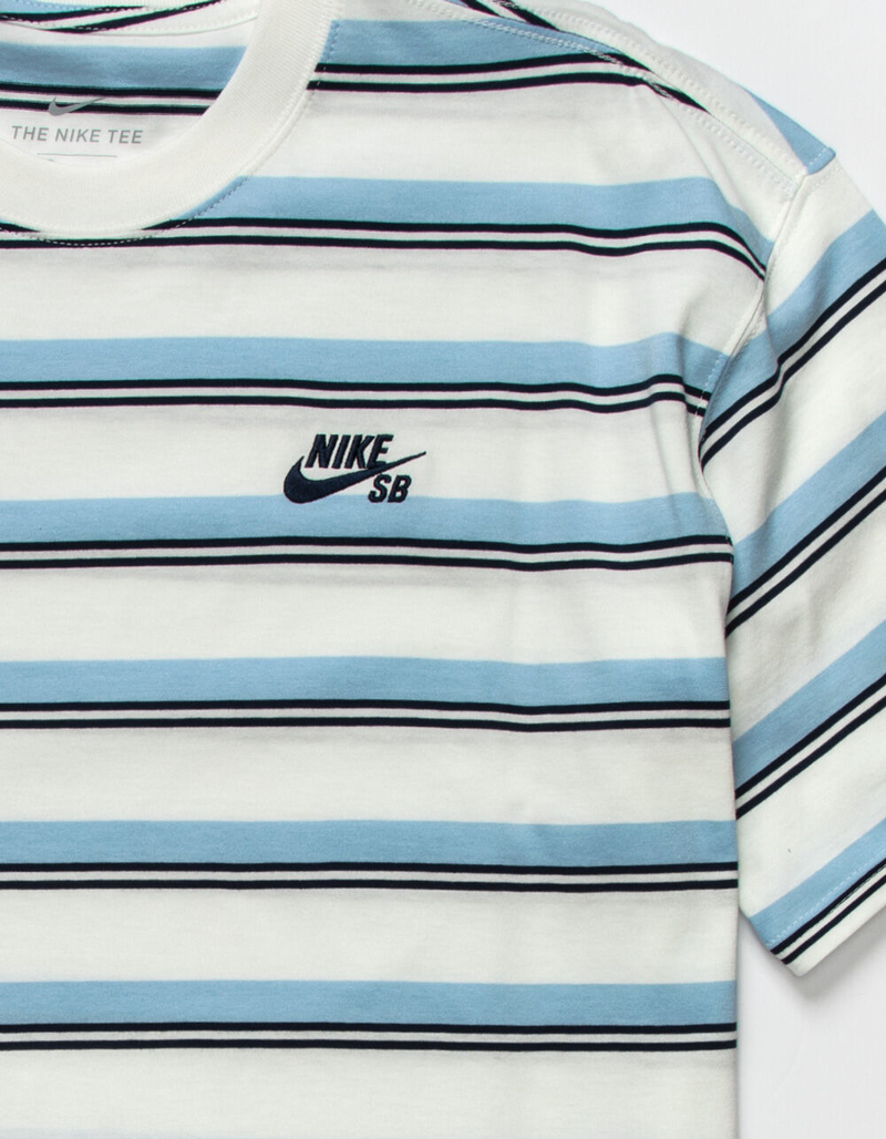 NIKE SB Knit Mens White & Blue Tee image number 1