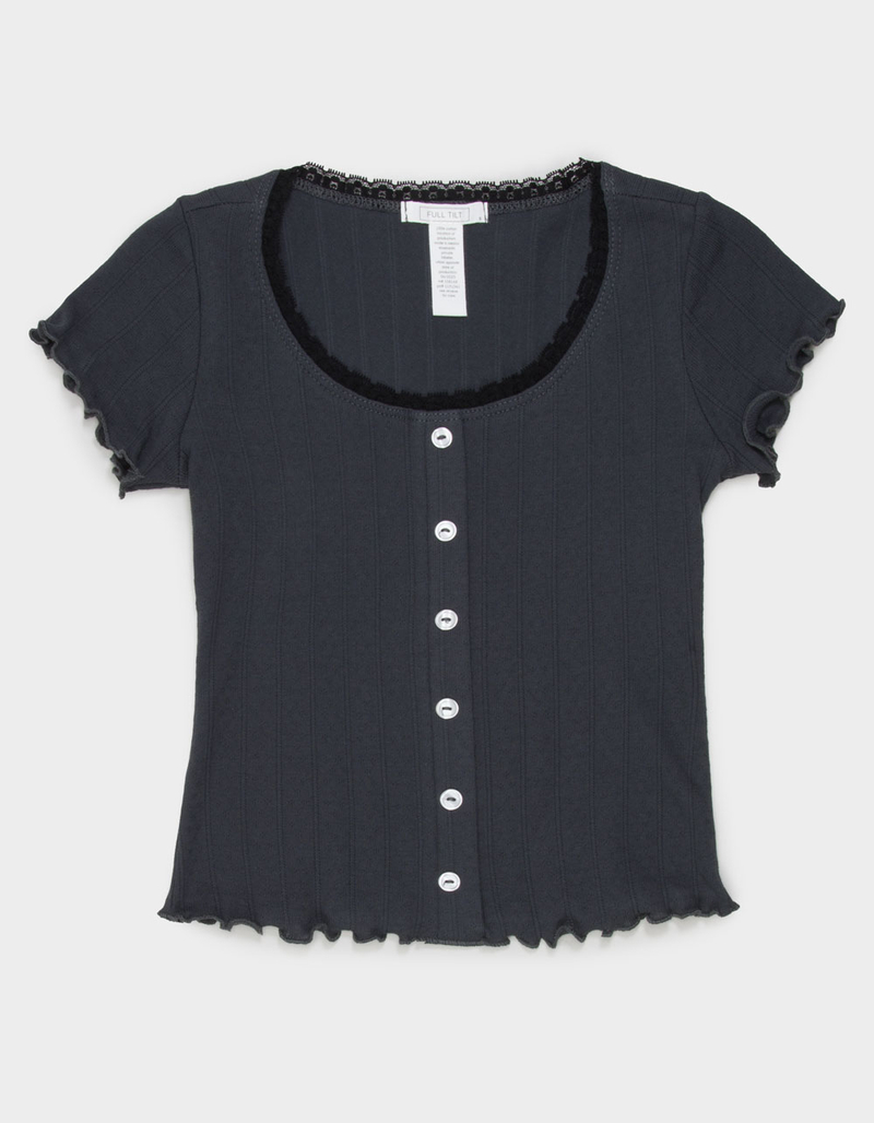 FULL TILT Girls Button Front Top image number 0