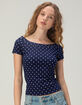 TILLYS Womens Open Neck Tee image number 1