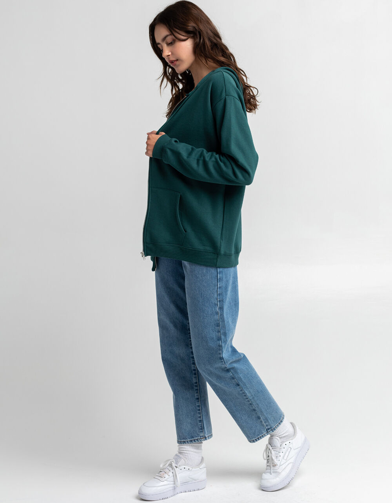 FULL TILT Womens Oversized Zip Hoodie image number 3