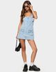 EDIKTED Overall Denim Mini Dress image number 5