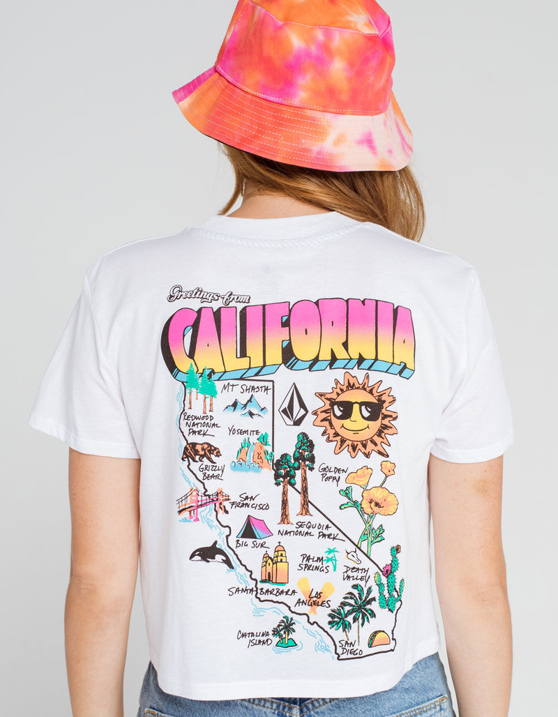 VOLCOM California Womens White Crop Pocket Tee image number 0