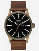 NIXON Raising The Bar Sentry Leather Black & Brown Watch image number 1