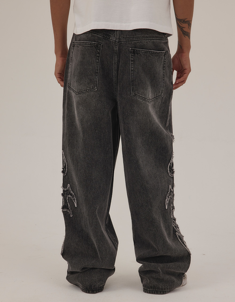 RSQ Mens Extra Baggy Applique Jeans image number 4