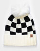 Checkered Pom Womens Beanie image number 1