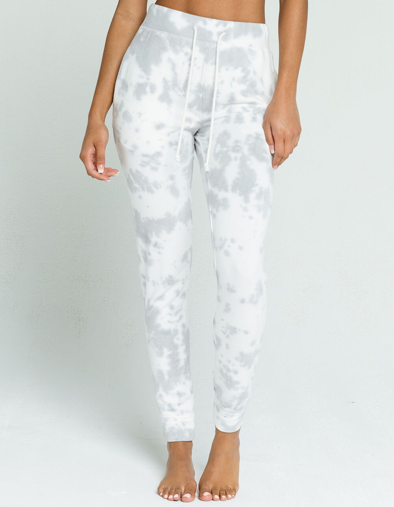 FULL TILT Cozy Womens Gray Tie Dye Jogger Sweatpants image number 0