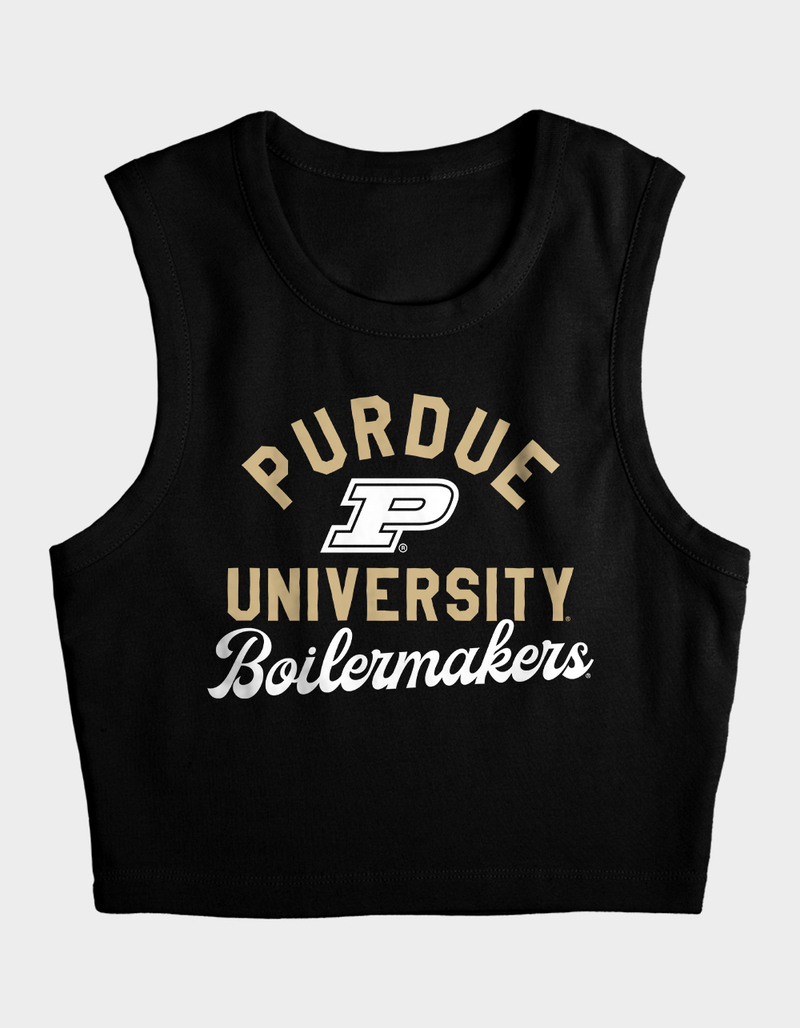 PURDUE UNIVERSITY Classic Script Womens Cropped Tank Top image number 3