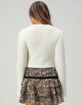 WEST OF MELROSE Fuzzy Tie Front Womens Cardigan image number 4