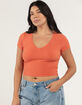 FULL TILT Essentials Womens V Neck Rib Tee image number 1
