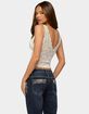 EDIKTED Vanya Sheer Lace V-Neck Top image number 3