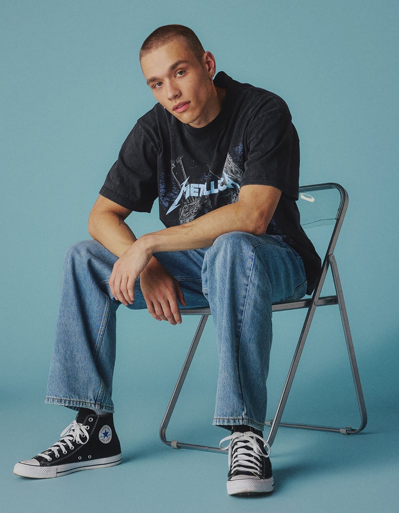 RSQ Mens Baggy Embroidered Jeans image number 8