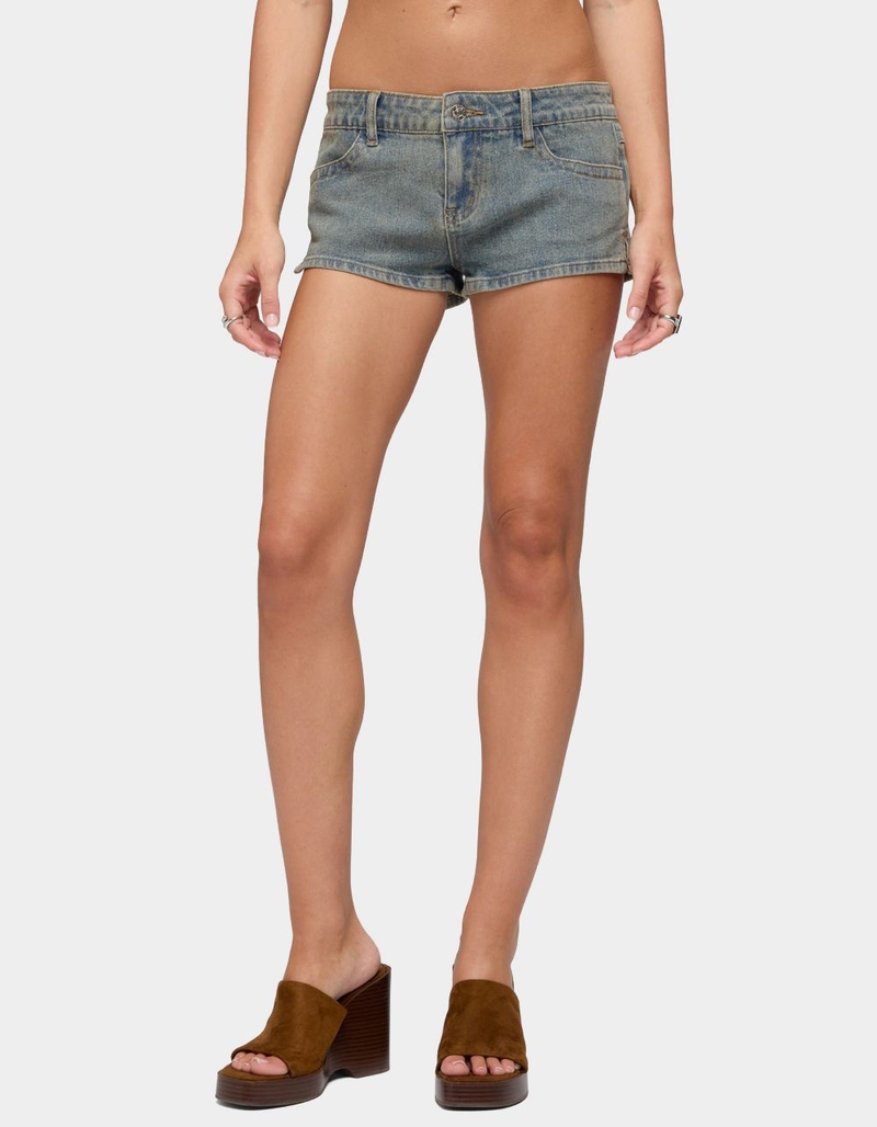EDIKTED Jagger Low Rise Denim Shorts image number 0