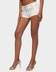 EDIKTED Studded Belt Denim Micro Shorts image number 2