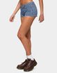 EDIKTED Odie Striped Low Rise Denim Micro Shorts image number 2
