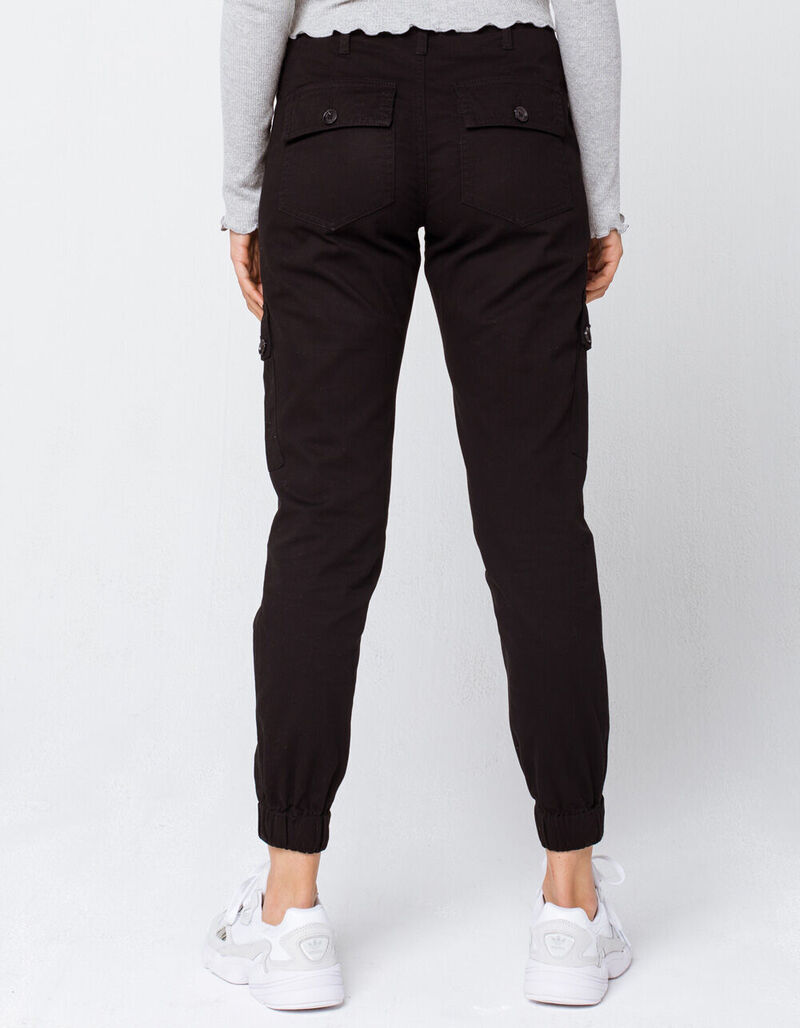 SKY AND SPARROW Twill Womens Black Cargo Pants - BLACK - 367392100