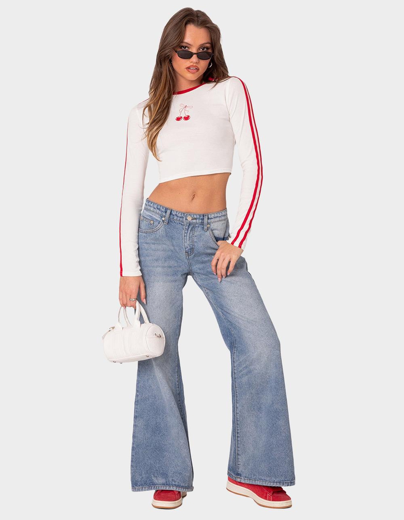 EDIKTED Low Rise Wide Leg Jeans image number 1