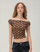 RHYTHM Juno Womens Polka Dot Off The Shoulder Top image number 1