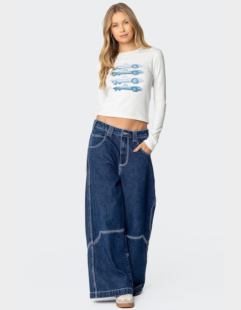 EDIKTED Car Club Long Sleeve Tee image number 4