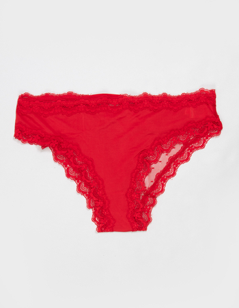 FULL TILT Polka Dot Lace Trim Bikini Panties Primary Image