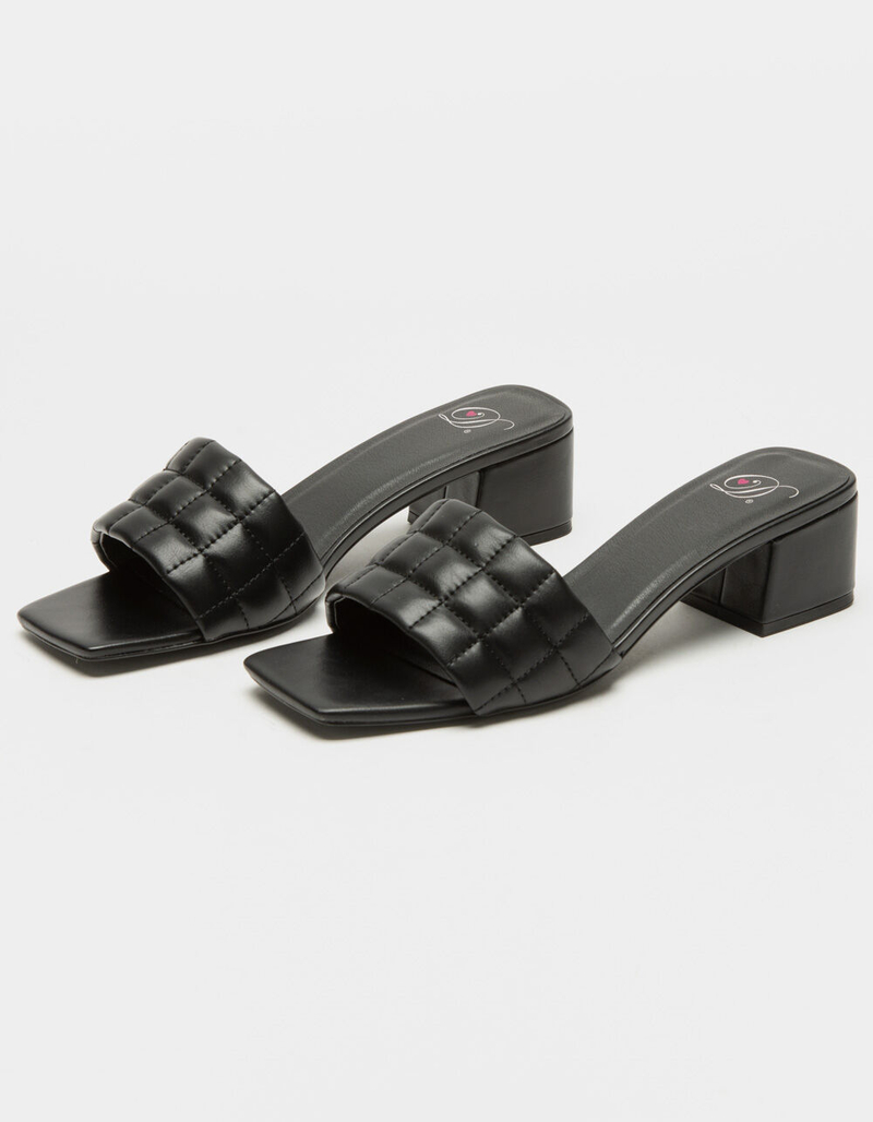 DELICIOUS Quilted Womens Block Heels image number 0