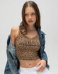 VON DUTCH Leopard Print Womens V-Neck Tank Top image number 5