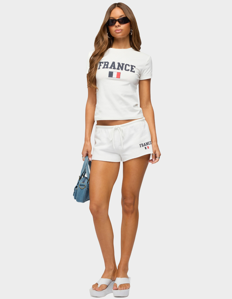 EDIKTED France Low Rise Micro Shorts image number 4