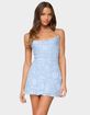 EDIKTED Velvet Embroidered Backless Mini Dress image number 1
