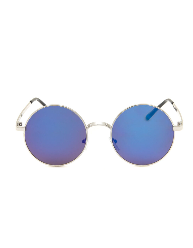 Silver Mirror Round Sunglasses image number 1