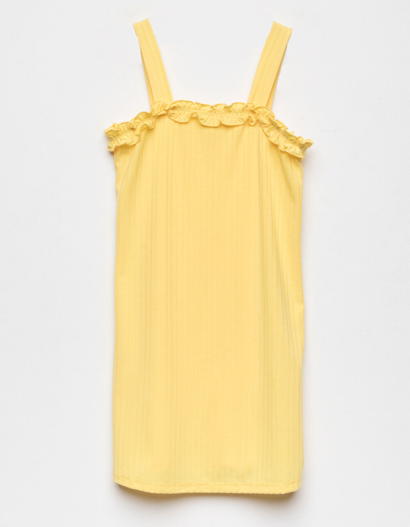 CHLOE & KATIE Knit Ruffle Girls Yellow Dress image number 0