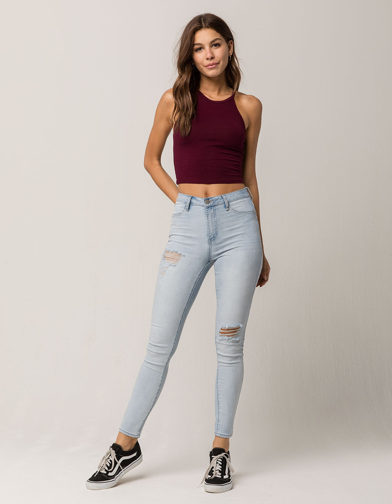 BOZZOLO Dark Purple High Neck Womens Tank Top image number 3