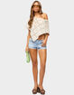 EDIKTED Dede No Waistband Denim Micro Shorts image number 5