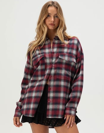 ACOA Womens Oversized Flannel  Primary Image