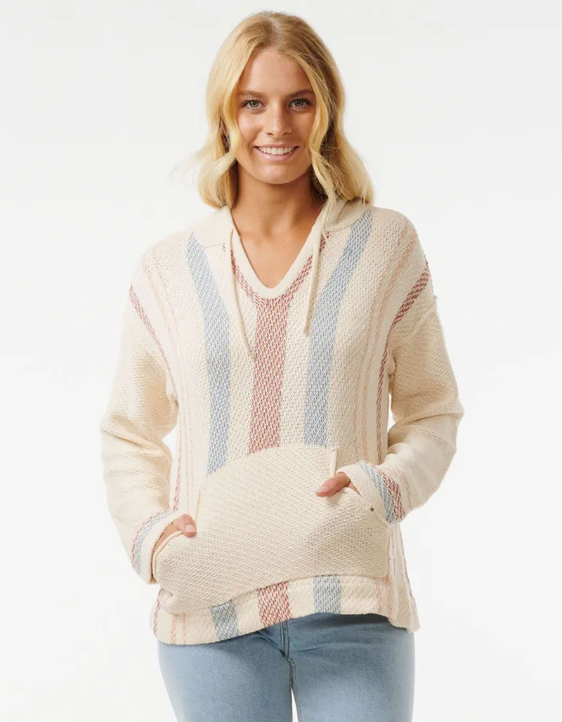 RIP CURL High Tide Womens Stripe Poncho Hoodie image number 0