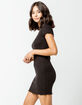 HEART & HIPS Ribbed Lettuce Edge Womens Bodycon Dress image number 2