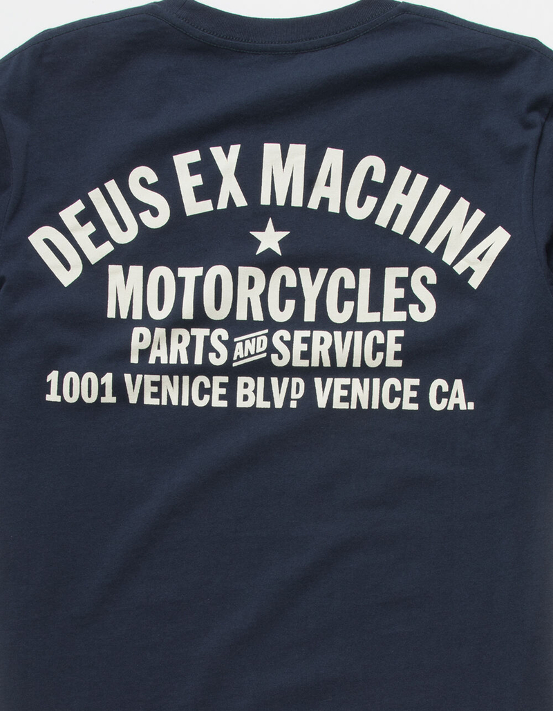 DEUS EX MACHINA Venice Address Mens Navy T-Shirt image number 3