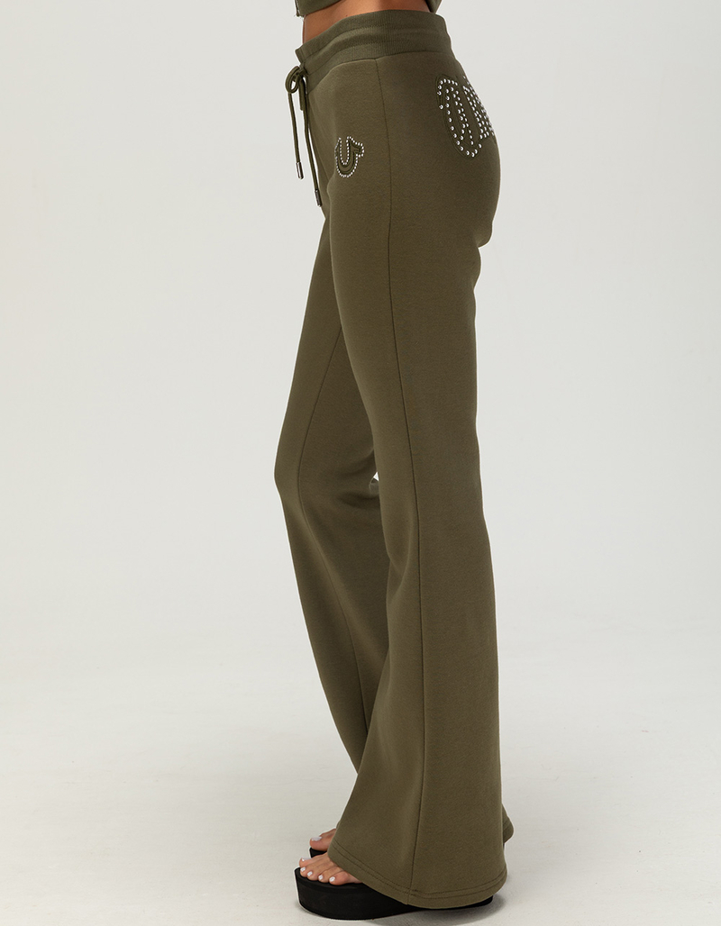 TRUE RELIGION Studded Womens Mid Rise Flare Sweatpants image number 3