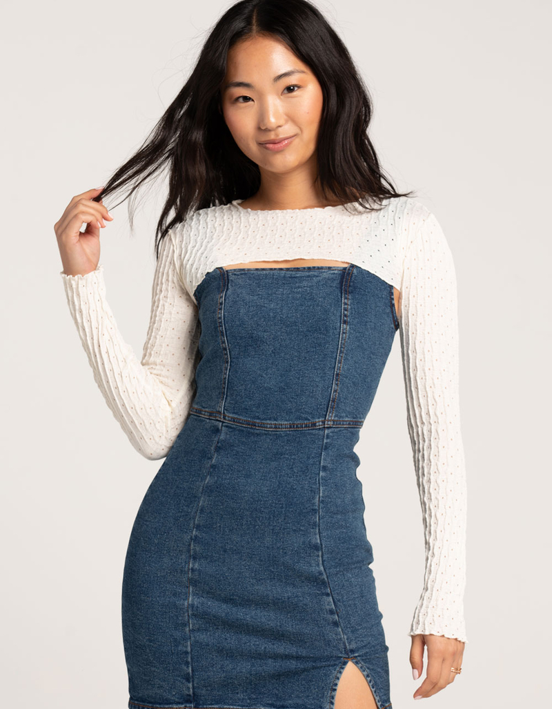 FULL TILT Womens Texture Shrug image number 3