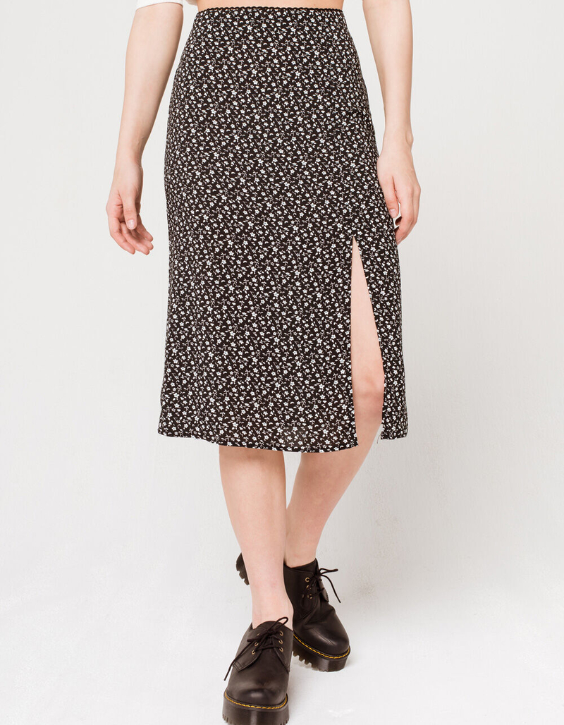 SKY AND SPARROW Floral Womens Midi Skirt image number 1