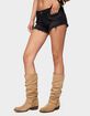 EDIKTED Studded Low Rise Denim Micro Shorts image number 2