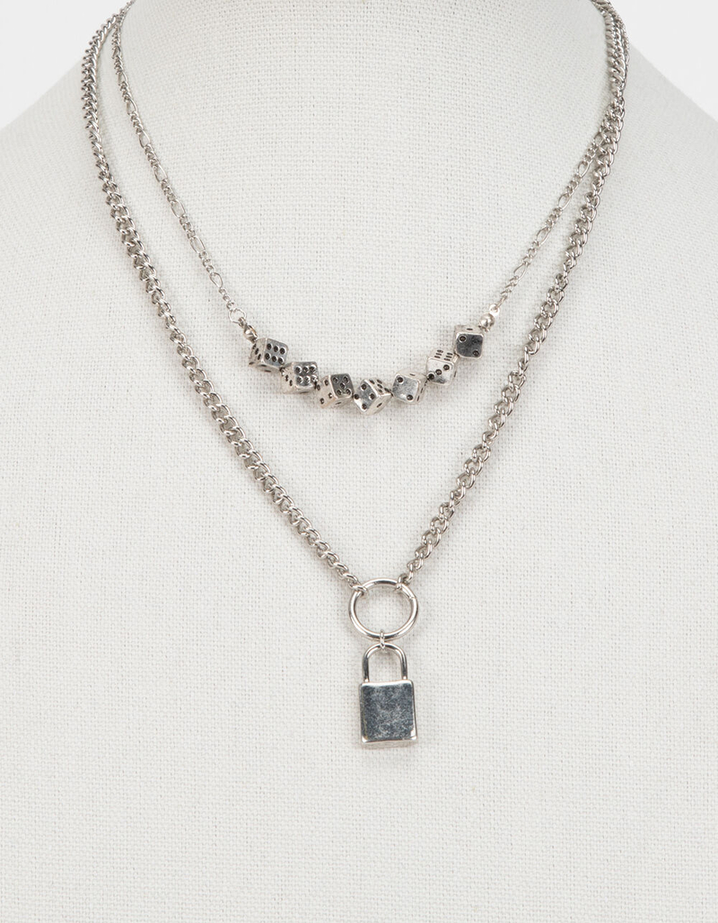 FULL TILT Layered Dice & Lock Necklace image number 3