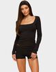 EDIKTED Hayden Square Neck Long Sleeve Top image number 1