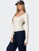 EDIKTED Mel Lace Trim V-Neck Top image number 3