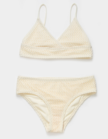 FULL TILT Crochet Girls Triangle Bralette Bikini Set Alternative Image