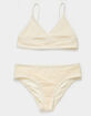 FULL TILT Crochet Girls Triangle Bralette Bikini Set image number 2